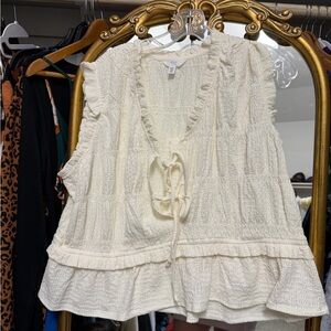 Women's Cream Sleeveless Top